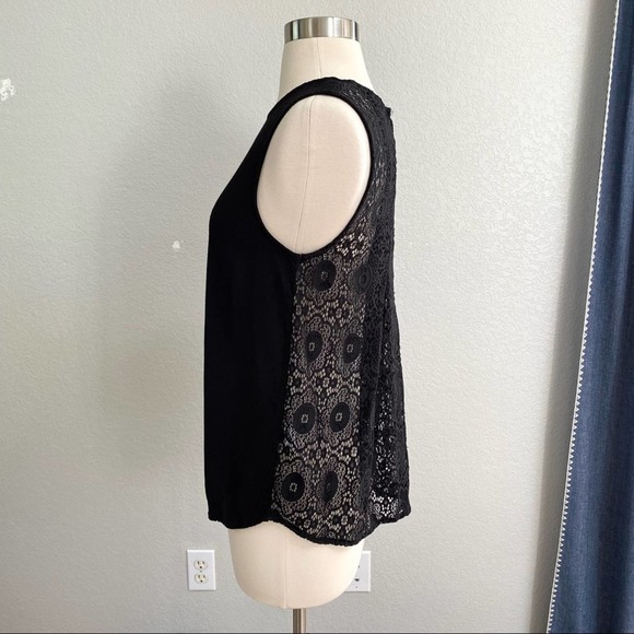 SOLD NORDSTROM ELODIE Black Lace Back Tank Size Medium - Picture 4 of 9